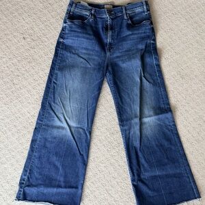 MOTHER Flare Wide Leg Jeans in Deep Blue